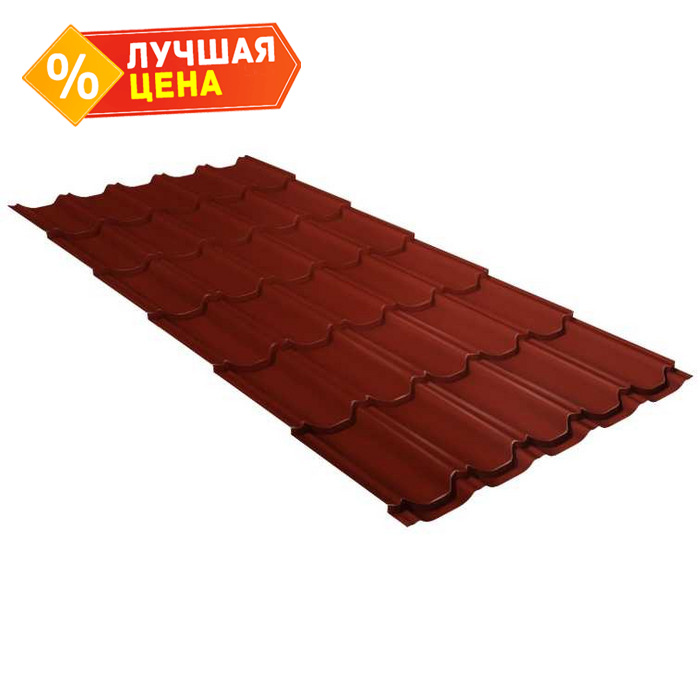 Металлочерепица Grand Line Kvinta plus (Квинта Плюс) 0,5 Velur RAL 3009 Оксидно-красный