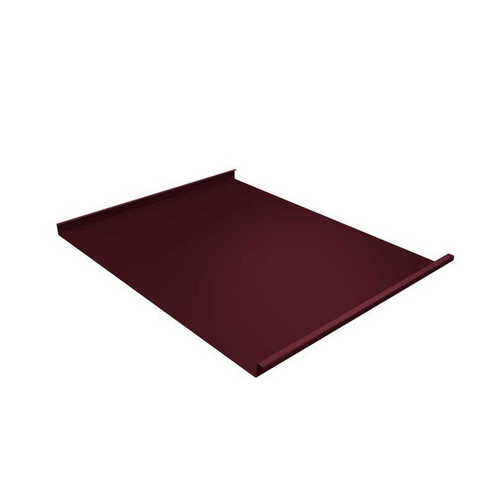 Фальцевая кровля Фальц двойной стоячий Grand Line 0,5 Velur RAL 3005 Красное - фото №1