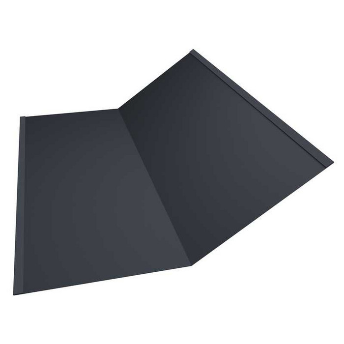Планка ендовы нижней 300х300 0,5 GreenCoat Pural BT, matt RR 23 темно-серый (RAL 7024 мокрый асфальт) - фото №1
