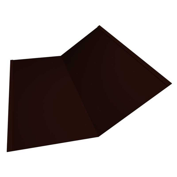 Планка ендовы нижней 300х300 0,5 Satin с пленкой RR 32 темно-коричневый - фото №1